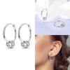 Hoop Earrings 925 Silver Certified Red Bow Heart Zircon Stud Earrings Lady's Anniversary Gift Luxury Jewelry