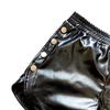 High Waist PU Leather Side Button Slit Shorts for Women