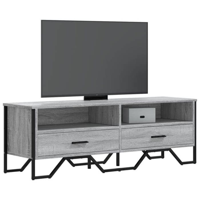 VidaXL TV Cabinet Sonoma Grey 122x34x41 Cm Engineered Wood, TV Stand, TV Buffet, Media Unit, TV Bench, Hi-fi Cabinet, 848582