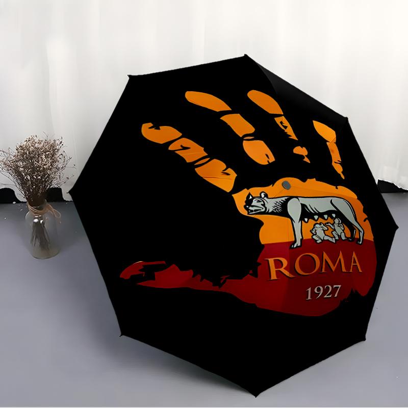 Printed Rome Logo Folding Umbrella,Outdoor,Leisure,And Travel Umbrella,Durable Umbrella Fabric,Birthday And Holiday Gift