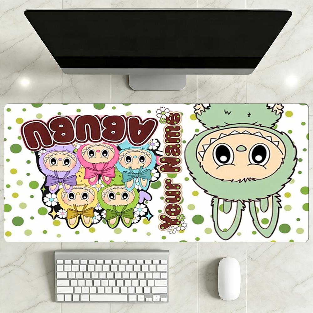Labubu Customizable Name Mouse Pad Office Mouse Mats Desktop Mouse Pad Non-Slip Rubber Bottom Office Desk Accessory