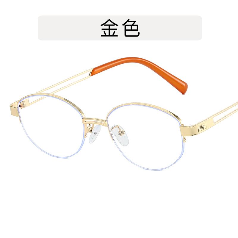 

European American Style Woman Eyeglasses Semi-rimless Anti Blue Light Glasses Frame Oval Shape Men s Glasses