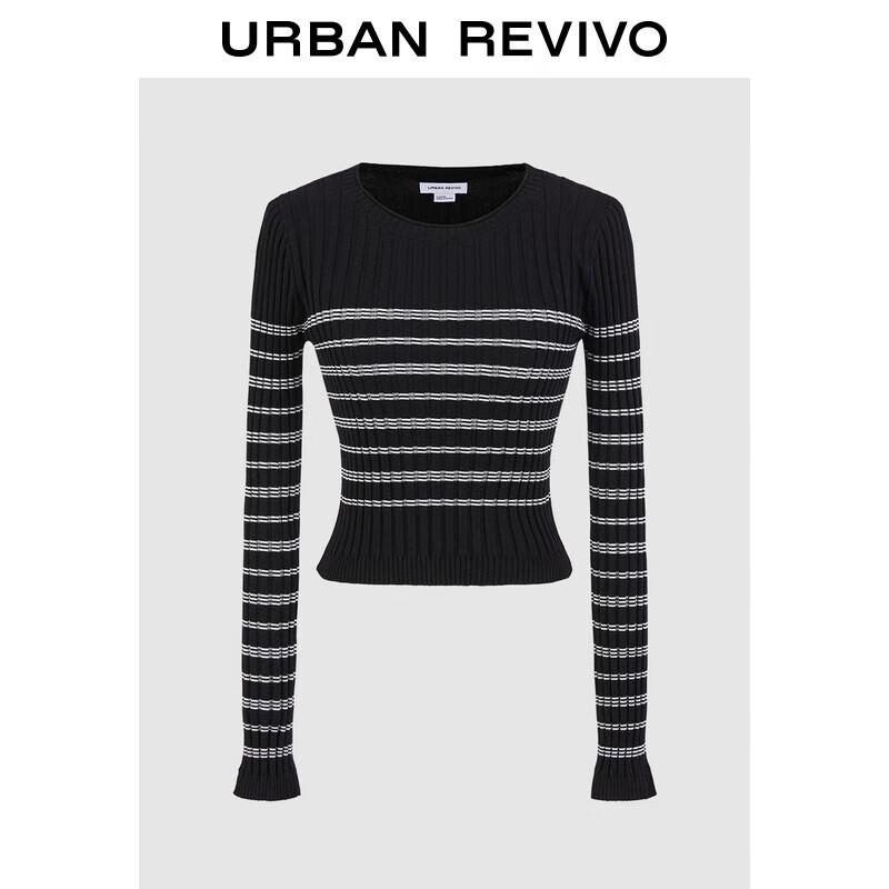 

UR Women s Contrast Stripe Ribbed Knit Sweater S