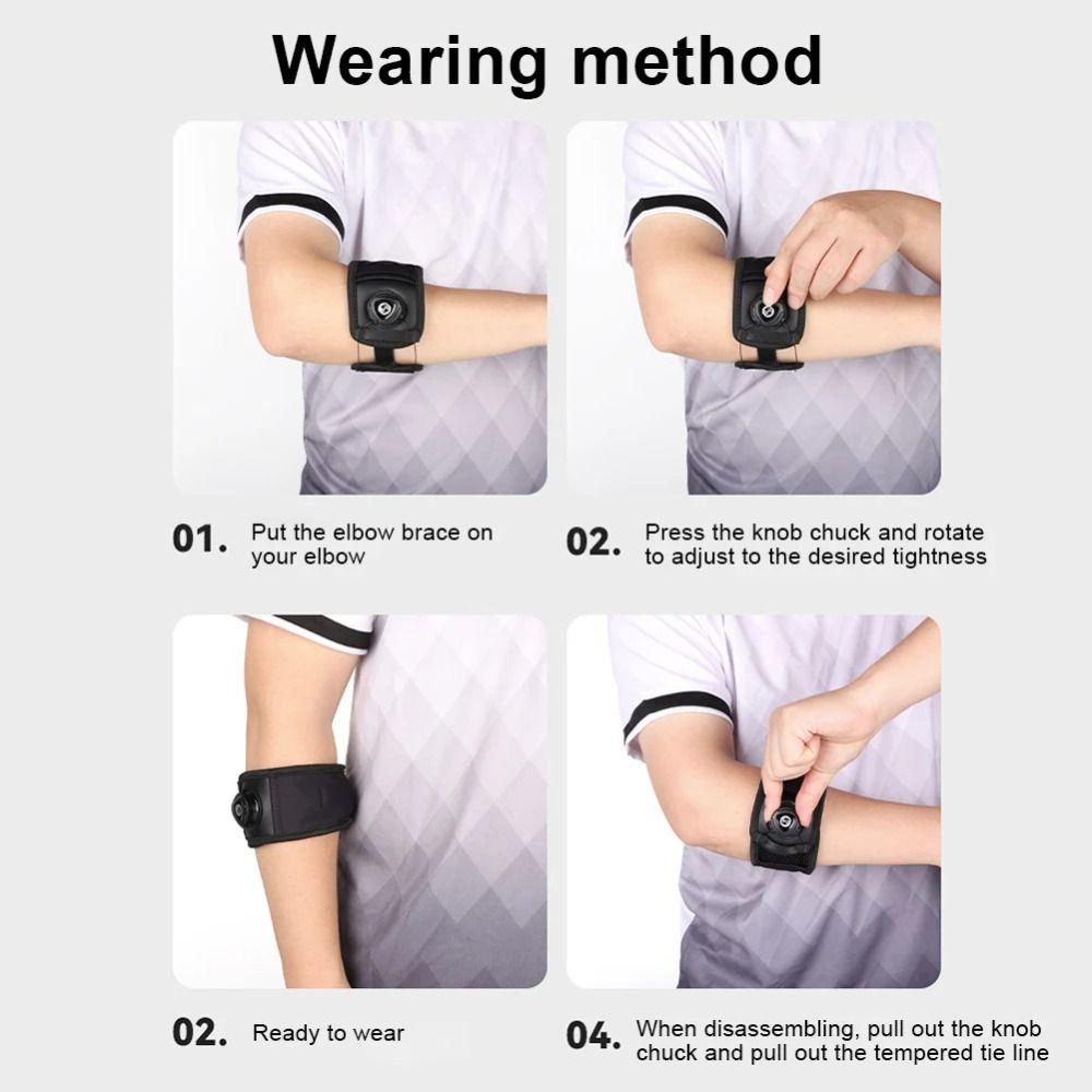 Built-in Silicone Pad Tennis Elbow Brace Pressurized Golf Elbow Strap  Gym Sport