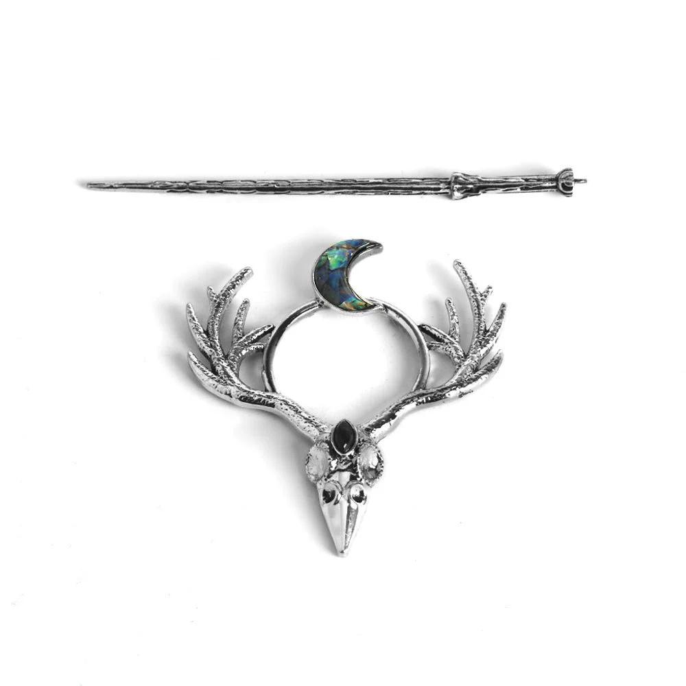 

1 шт. Скандинавская заколка для волос с готическими рогами, крутая и стильная, заколка для волос в виде полумесяца, изысканные ретро винтажные аксессуары для волос