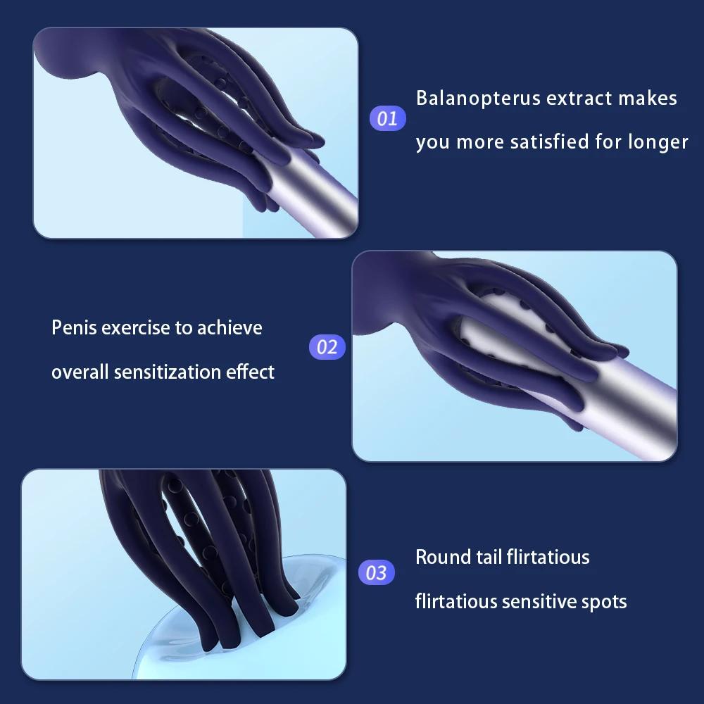 Sex Male Glan Masturbator Vibrator Penis Glan Testicle Massage Trainer Delay Ejaculation Silicone Sex Toys Adult Goods for Men