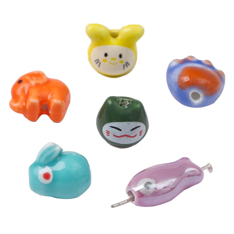 10-30Pcs Ceramic Printed Small Fish Beads For Jewelry Making DIY Charms Bracelet Necklace Crafts