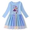 Korean-Style Kpop Demon Slayer Mesh Princess Dress for Kids - Short Sleeve for Summer, Long Sleeve for Spring/Autumn