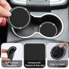 Car Non-slip Water Cup Pad Diamond Rhinestone Decor Rubber Round Mat Cup Holders Anti-skid Silicone Pads Auto Accessories