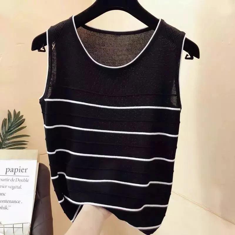 WTEMPO Women's Spring Summer Sleeveless Bottoming Tank Tops Large Size Solid Color Casual Versatile O-Neck Camisole Vests