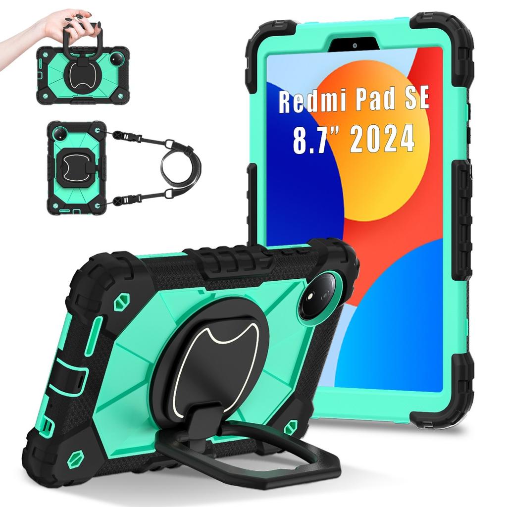 For Xiaomi Redmi Pad SE 8.7.360° Rotating Grip Heavy Duty Protection Stand TPU+PC 3in1 Anti-knock Shockproof Tablets PC Case