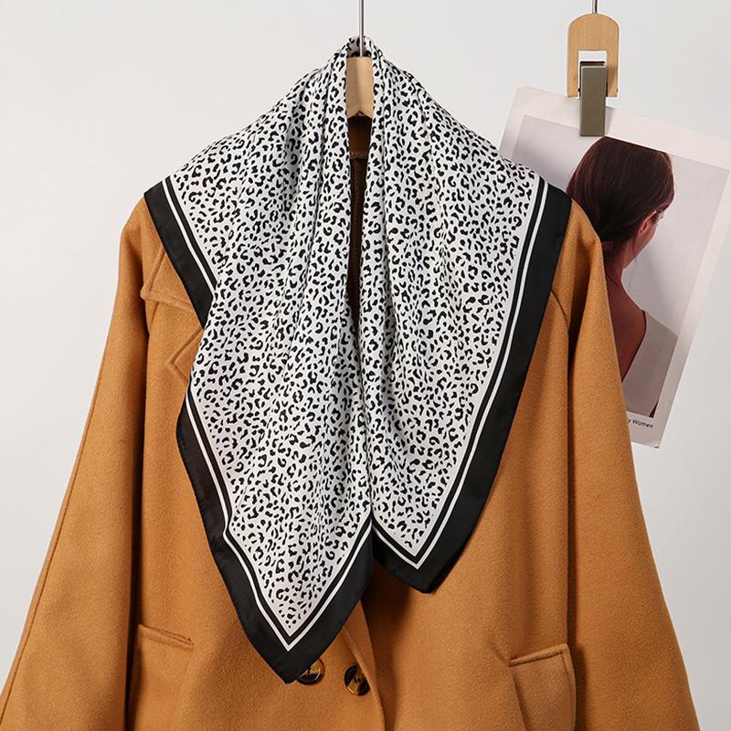 Fashion Leopard Print Silk Hairbands Scarf Women  New Elagant Bandana Neck Kerchief Head Bands Foulard Female Scarfs