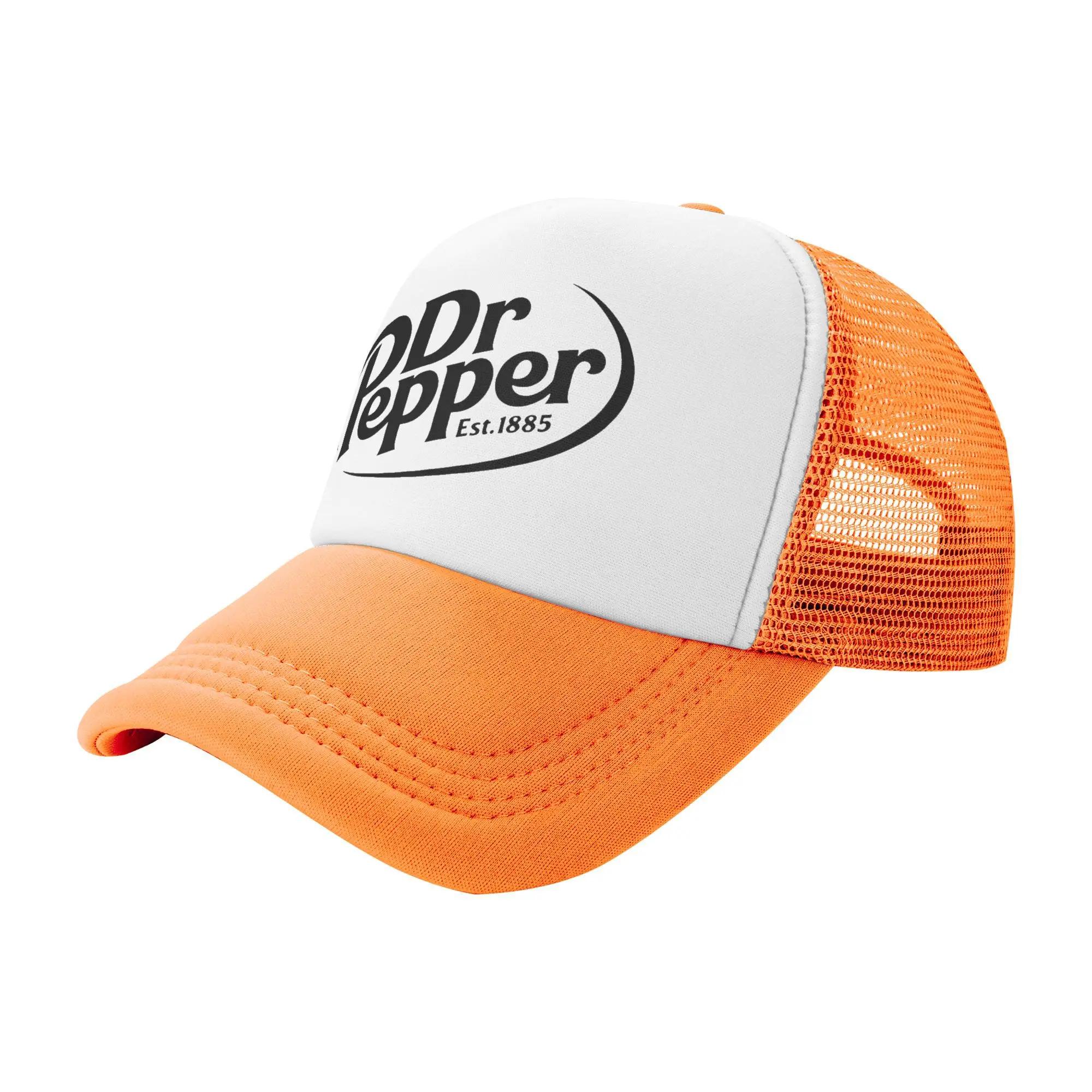 

Summer Mesh Sun Hats Dr Pepper Est 1885 Summer Baseball Cap Vintage Unisex Women Print Tennis Skate Sunscreen Snapback Hat One Size