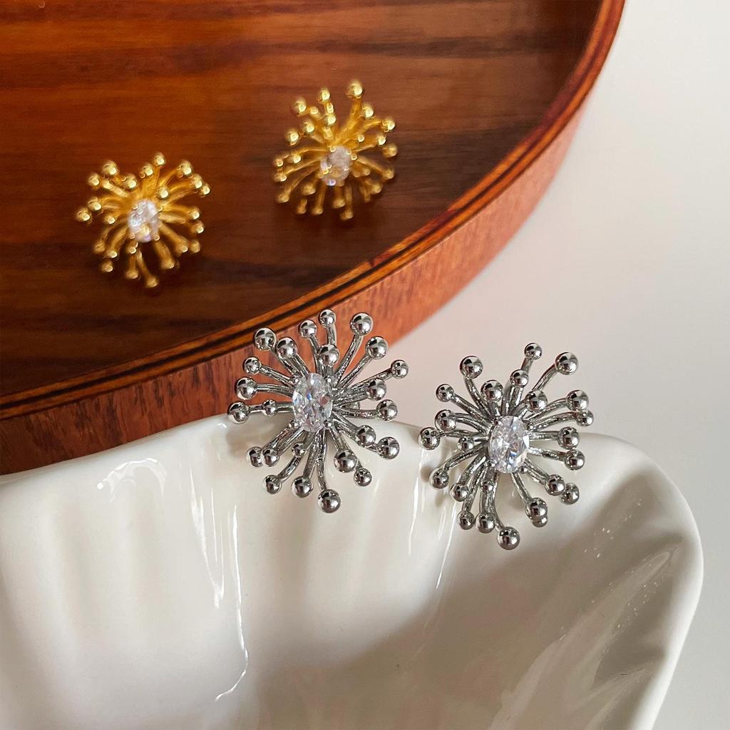 Elegant French Firework Stud Earrings: Sophisticated and Versatile Accessories for Women