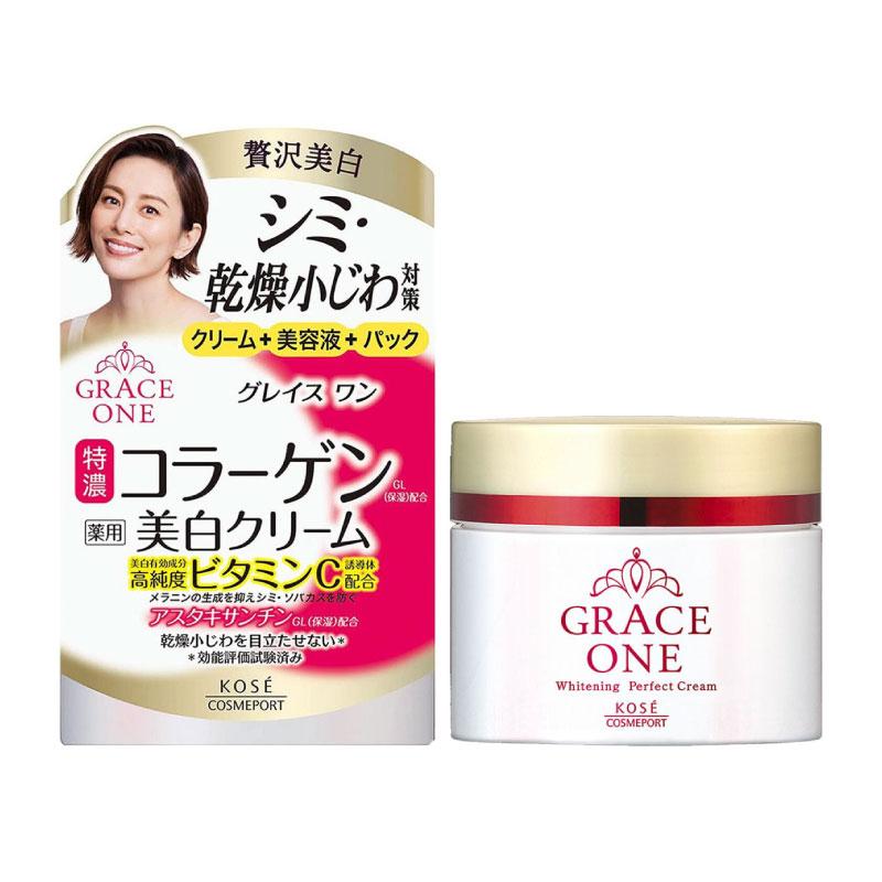 KOSE Grace One Whitening Perfect Gel Cream 3-in-1 for Pigmentation, 100 G