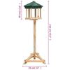 Bird Feeders Standing Bird Feeder Solid Firwood 33X106 Cm