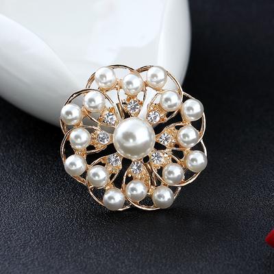 Kristall Perle Dreidimensionaler Kranz Zweifach verwendbar Brosche Brosche Corsage Damen Accessoires Langlebige Farbe Exquisit Hypoallergene Brosche Geschenk