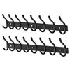 22 inch stainless steel 8 hook hanger black foyer bathroom wall mounted coat and hat Hook 2 pieces