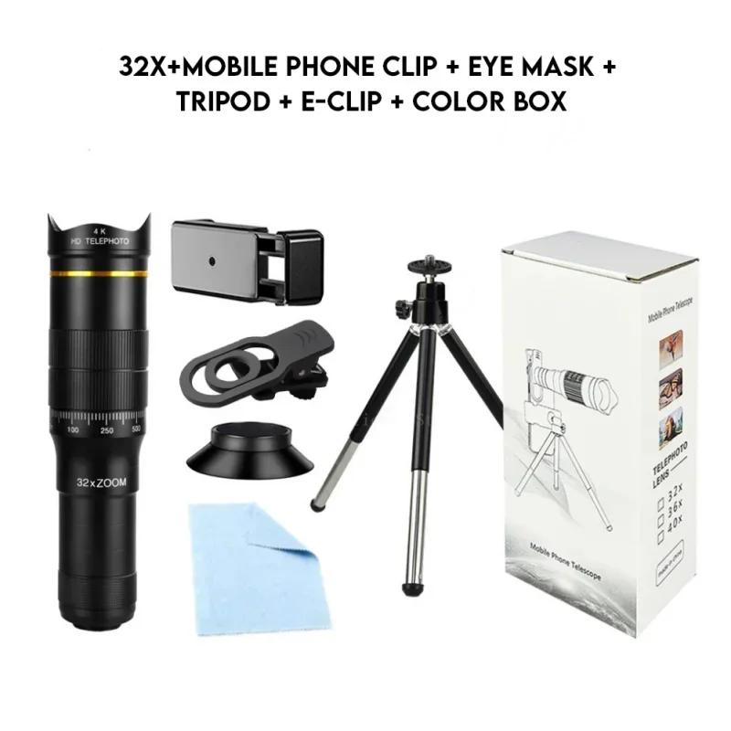 32x 22x Professional Telescope Monocular HD Zoom Phone Lens Camera Telephoto With Tripod Metal Telescope For Tourism
