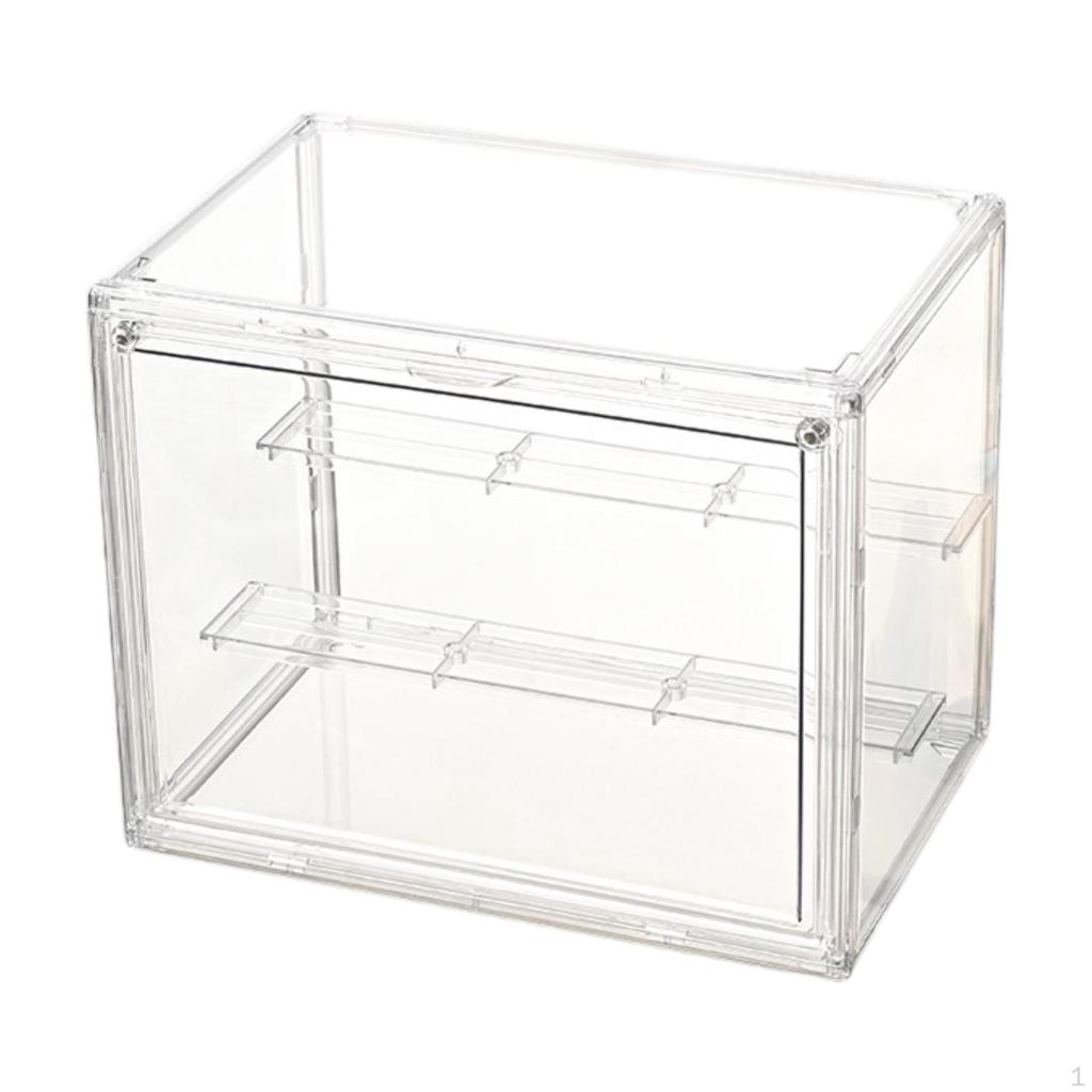 Clear Figure Display Case Collectibles Showcase Doll Collections Storage Box Stackable for Small