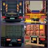 Truck Tail 24V Yellow Red Turn White Reverse Trailer Flowing Turn Position High Set of 2 X-STYLE Lights, LED, 3-Color, (Steady On), (Sequential