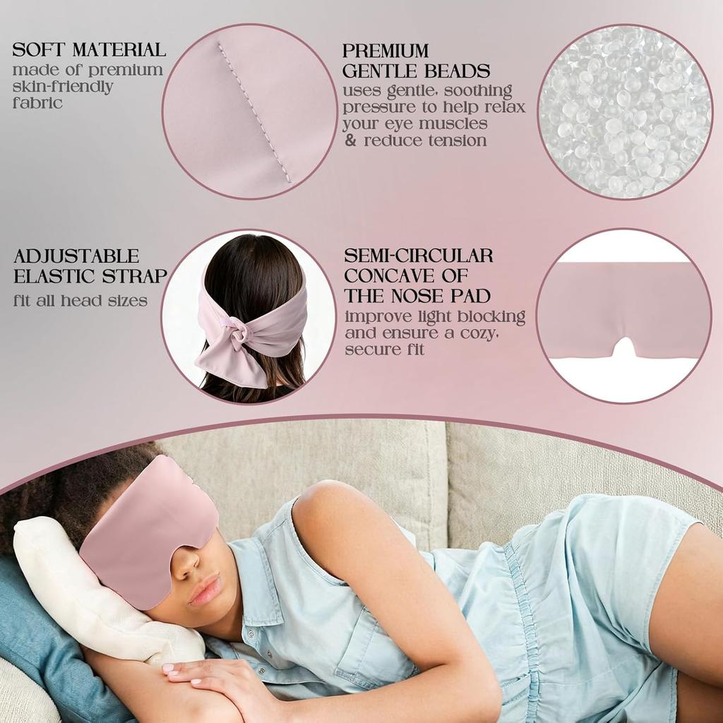 Weighted Sleep Mask Eye Mask for Sleeping Soft & Comforting Gravity Sleep Mask for Men Women Side Sleeper Night Work Nap