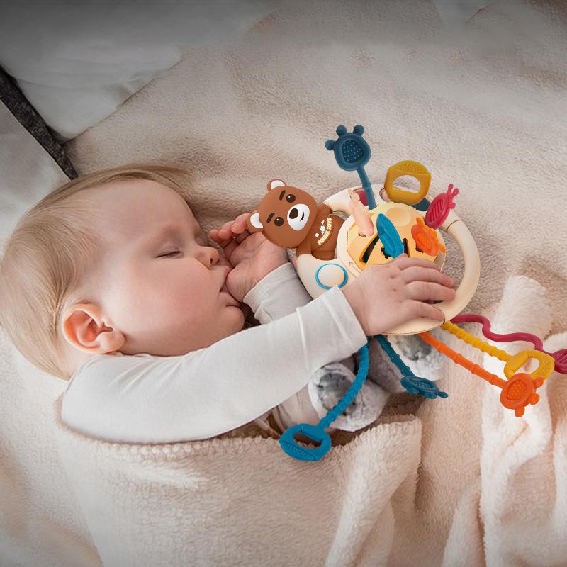 Pull String Interactive Teething Toy For Boy Girl Sensory Educational Boy Girl Toy Fun Early Learning Activity For Boys Girls