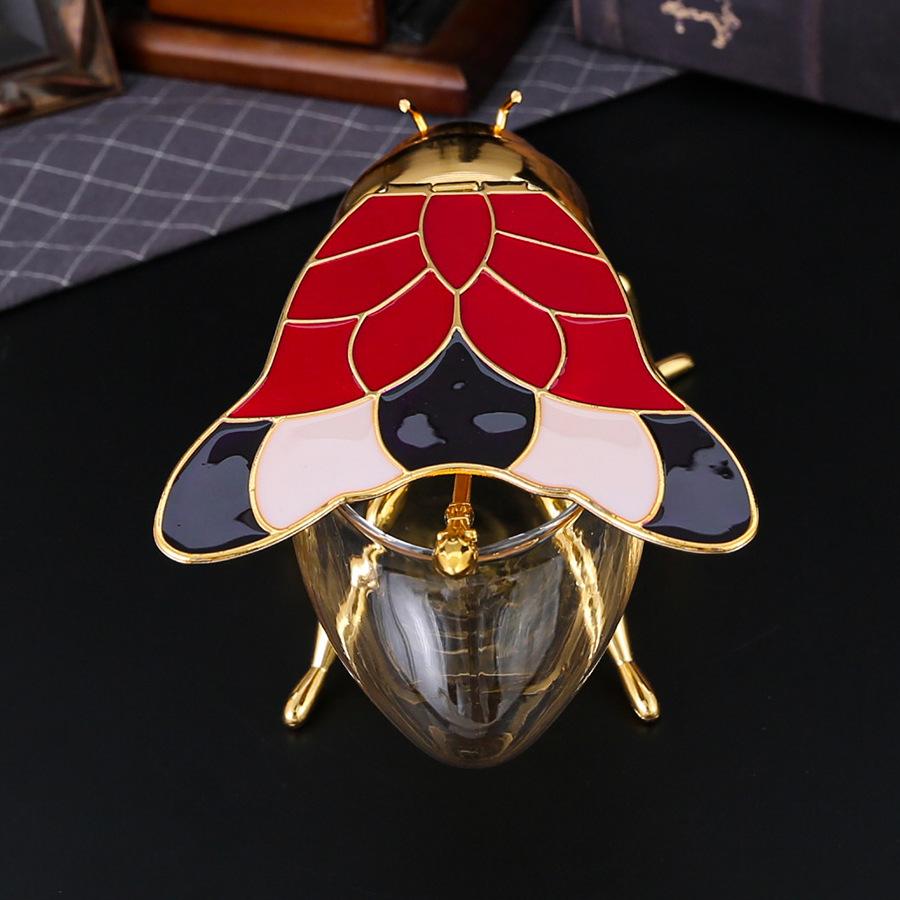 Little Bee Seasoning Box Golden Large Bee Sugar Cup Household European Kitchen Seasoning Box with Spoon Storage Jar High-end