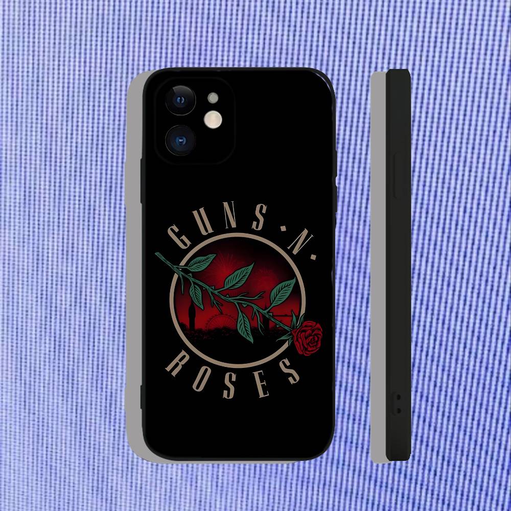 

G-Guns N Roses Band For iPhone 17,16,15,14,13,12,11,Air,X,XR,Pro,Max,Plus Black Soft Silicone Cover Phone Case iPhone16se4