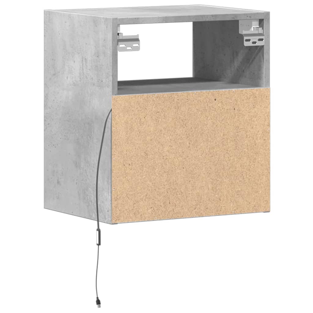 TV Wall Cabinets with LED Lighting 2 pcs Concrete Grey 41 x 31 x 45 cm