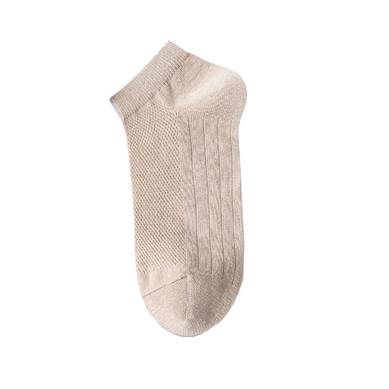 Men's Breathable Cotton Mid-Tube Socks - Sweat-Absorbent, Deodorant, Black & White, Business Casual for Spring/Summer