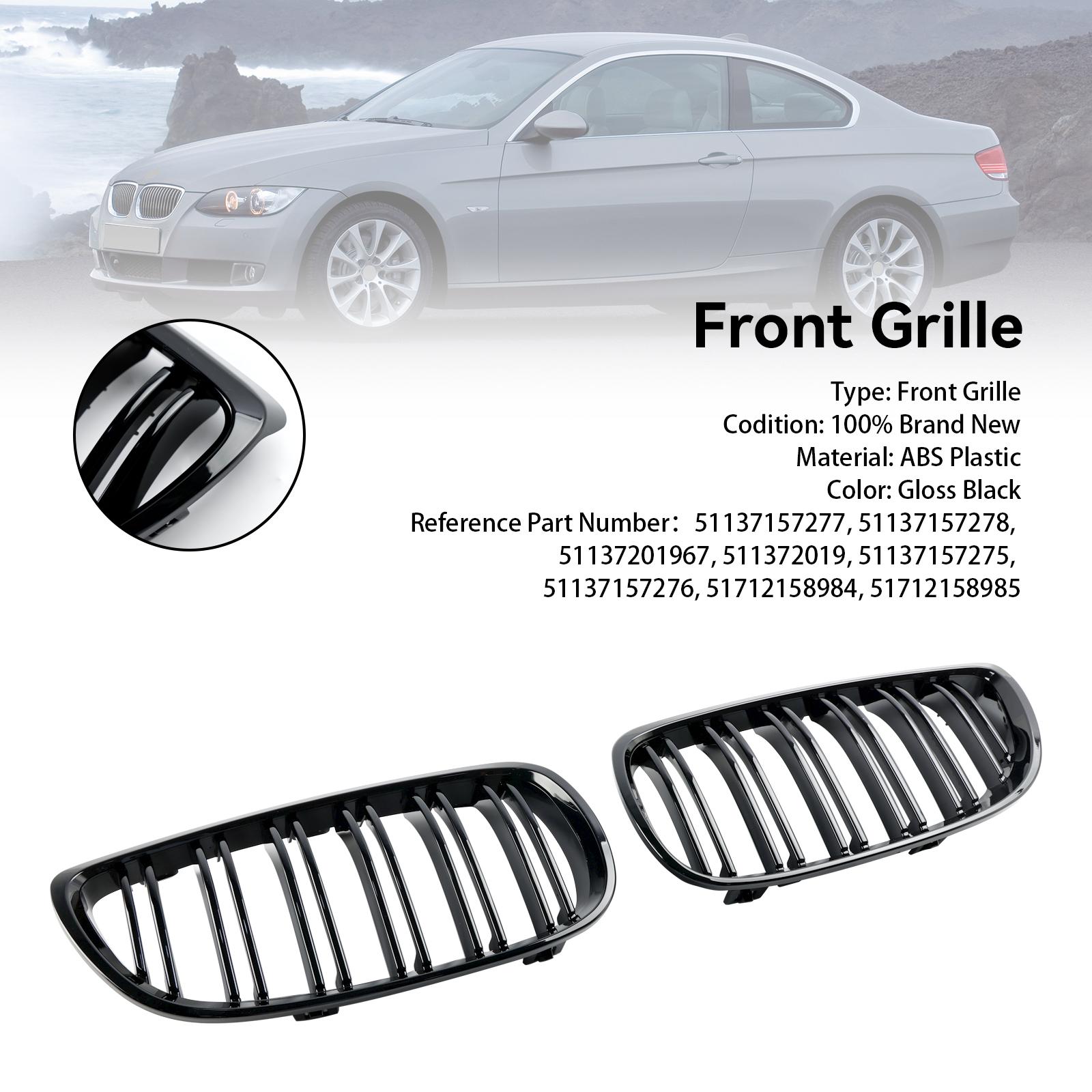 

Gloss Black Front Kidney Grill Grille Fit BMW E92 E93 328i 335i 2006-2010 2DR