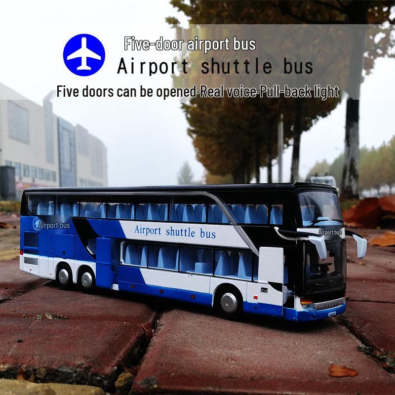 

Игрушечный двухэтажный автобус Baosilun 66029 из сплава с инерционным механизмом, звуковыми и световыми эффектами