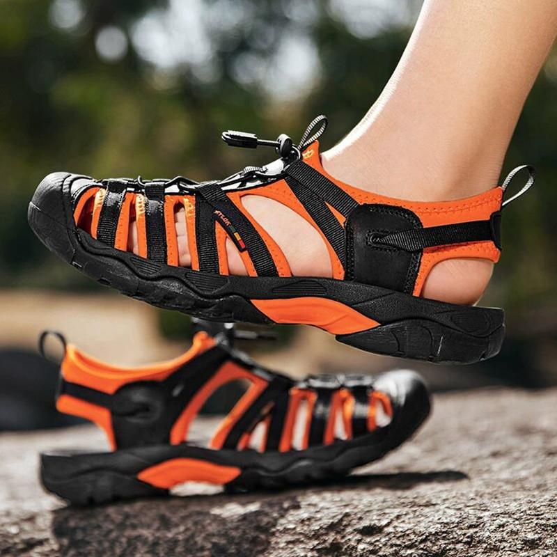 New Summer Genuine Leather Men Sandals Fashion Design Men's Casual Sneakers Comfortable Beach Men's Sandals Outdoor Wading Shoes
