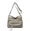 Large Capacity Shoulder Bag Women's Multi-Layer Lightweight Soft Leather Crossbody Bag