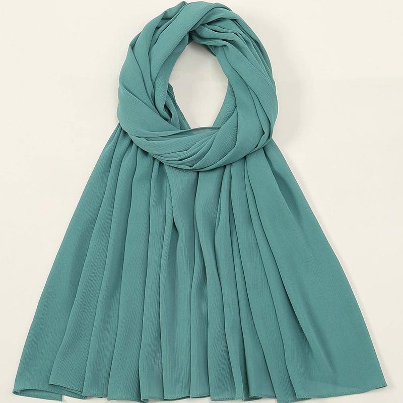 High Quantity Georgette Crepe Hijabs Crinkle Chiffon Scarf Women Muslim Headscarf Fashion Long Shawls Headband 180*70Cm