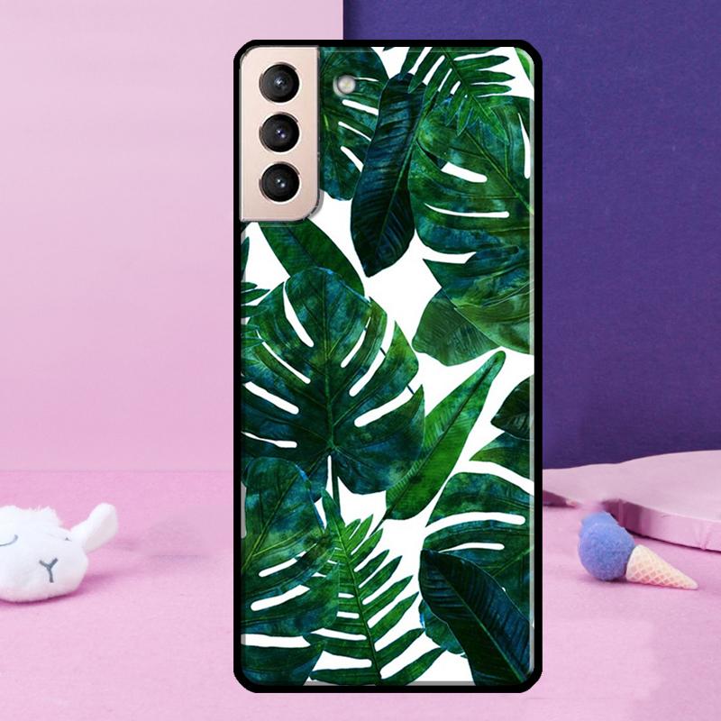 Tropical Monstera Leaves Phone Case For Samsung Galaxy S25 Ultra S24 Ultra S9 S10 S20 S21 S22 Plus S23 S24 FE Cover