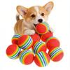 10PCS Pet Rainbow Play Balls Interactive Rattle Scratch Chew Training Toy Balls for Kitten Cat Dog Supplies