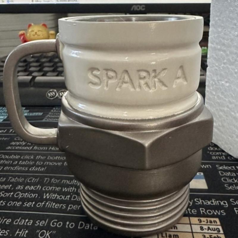 Spark Plug Coffee Mug for Car Enthusiasts Industrial Coffee Cup Mechanics & Gearheads Automotive Themed Coffee Mug Engine Design