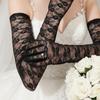 Lange Hochzeitsstulpen Transparente Spitzenhandschuhe Vintage Brauthandschuhe Abendparty