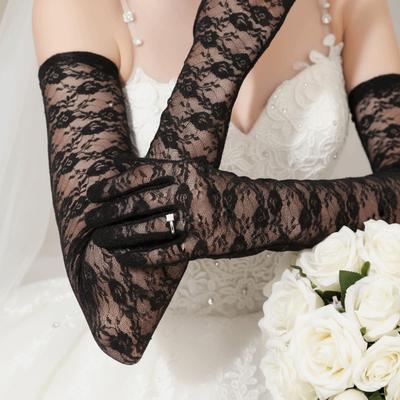 Longs Gants de Mariage Gants en Dentelle Transparente Gants de Mariée Vintage Soirée