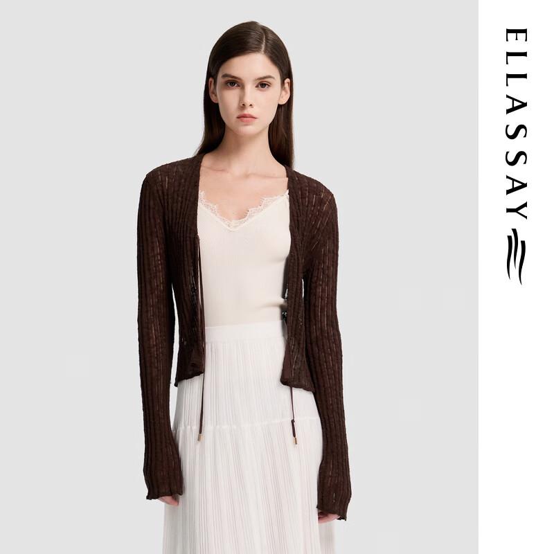 ELLASSAY Women s V-Neck Tie-Waist Knit Cardigan L
