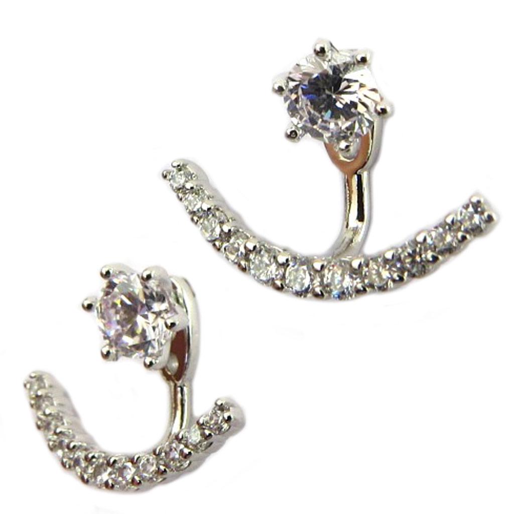 7bis [P8230] - Boucles artisanales 'Sissi' blanc argenté - 20x14 mm