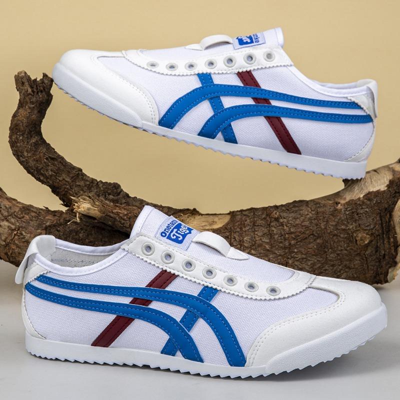 New One-pedal Lazy Men's Shoes Cloth-top Versatile Men's Shoes Breathable Thin-soled White Shoes