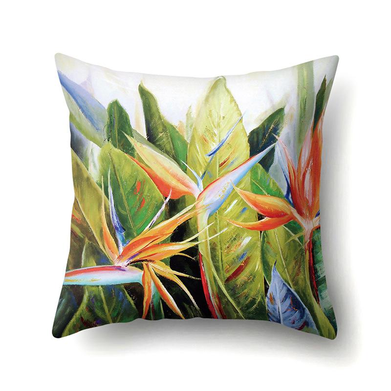 Polyester Pillowcase Plant Fresh Car Decoration Home Printed Pillowcase Sofa Cushion Cover