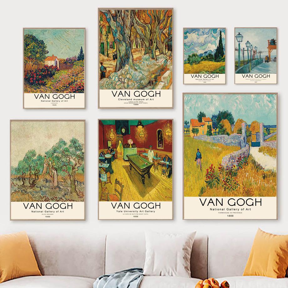 Van Gogh Museum Abstract Nordic Poster Exhibition Wall Art Print Canvas Painting National Gallery Decor Pictures For Living Room