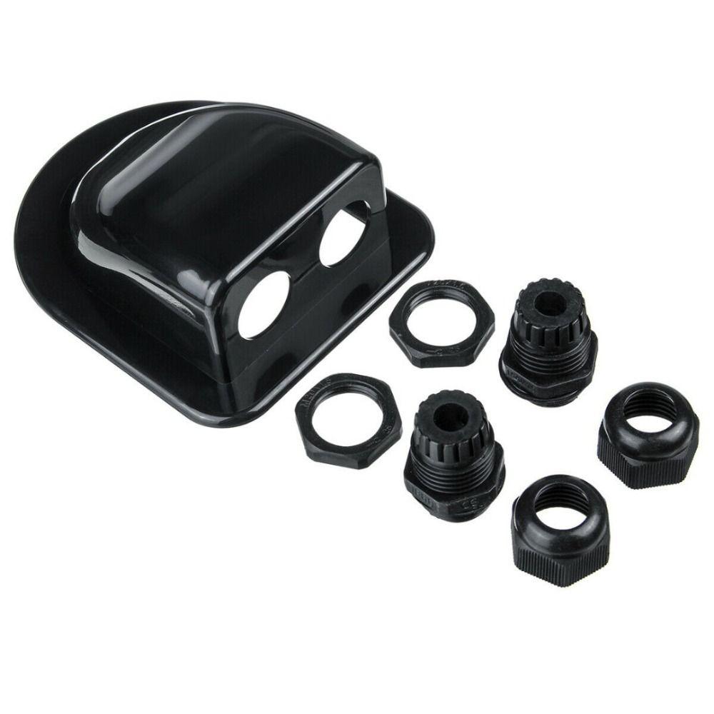 Buet kabelkontakt Dobbelt hull Solcellepanel Tetningsboks Kabelinnføringsnippel Bobiltak Kabelboks Slitesterk ABS Vanntett Boks