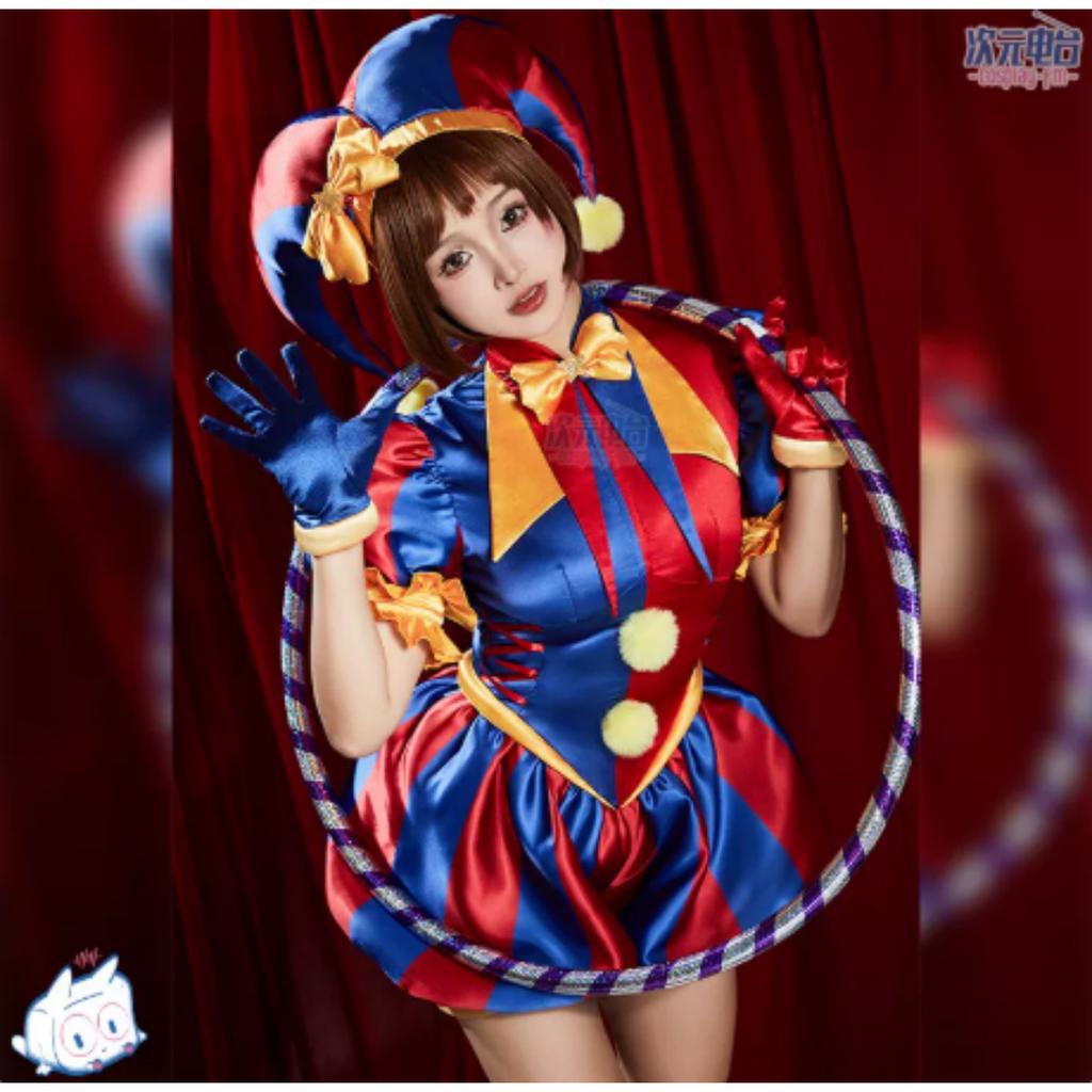 Clow Pomni Cosplay Kostuums Lolita Uniform Anime The Amazing Digital Circus Rollenspel Halloween Carnaval Feest Outfit Voor Vrouwen