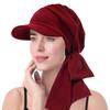 Women Muslim Hijab Cap Brim Print Turban Bonnet Ladies Headscarf Hat Wrap Hat