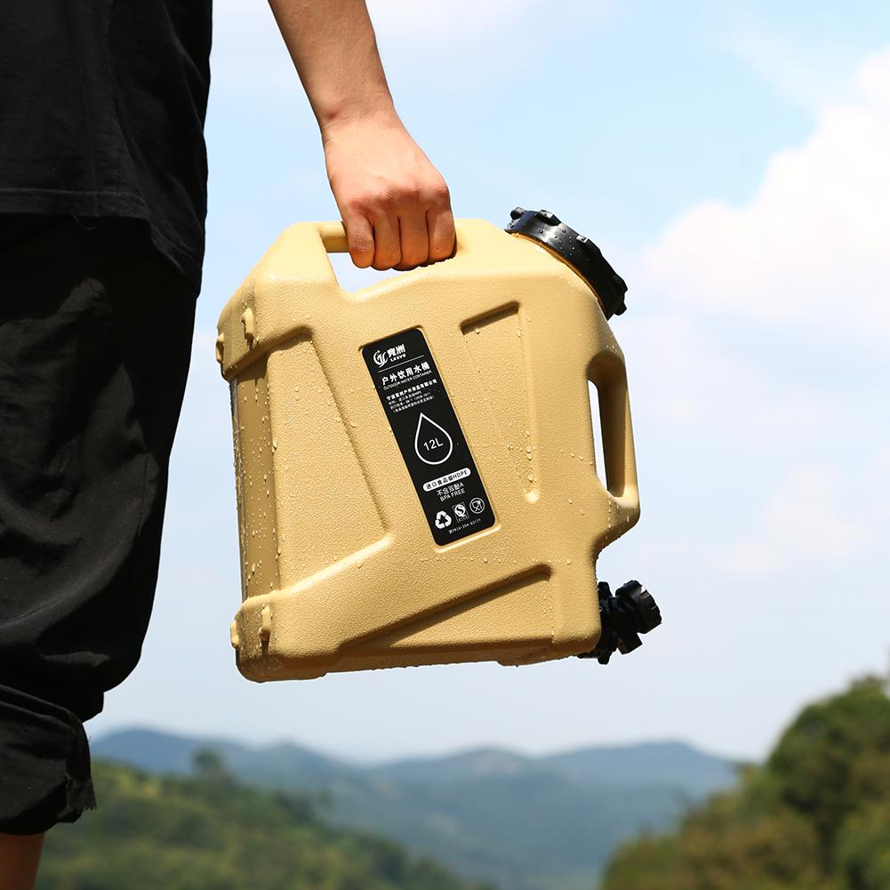 12L Camping Water Container Portable Outdoor Water Bucket Car Driving Water Tank With Faucet For Hiking Cooking Camping Supplies